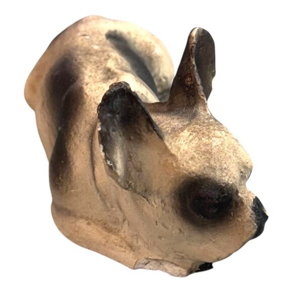 Vintage Miniature French Bulldog Figurine Sculpture Frenchie White Black Dog SEE - Picture 2 of 10